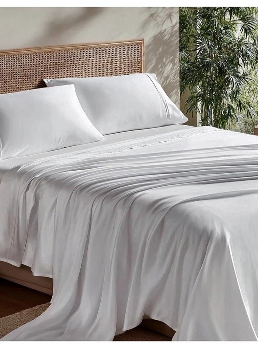 Bedsure Bamboo Sheet Set White